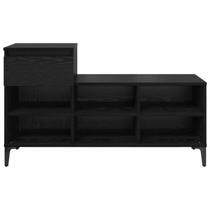 Schoenenkast met lade Zwart eiken 102 x 36 x 60 cm Bewerkt hout