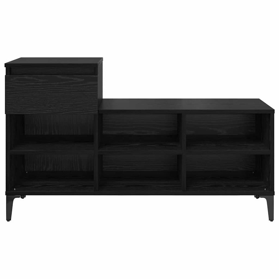 Schoenenkast met lade Zwart eiken 102 x 36 x 60 cm Bewerkt hout