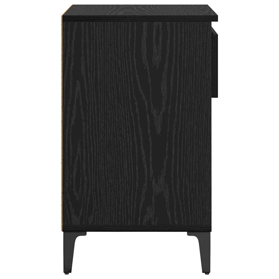 Schoenenkast met lade Zwart eiken 102 x 36 x 60 cm Bewerkt hout