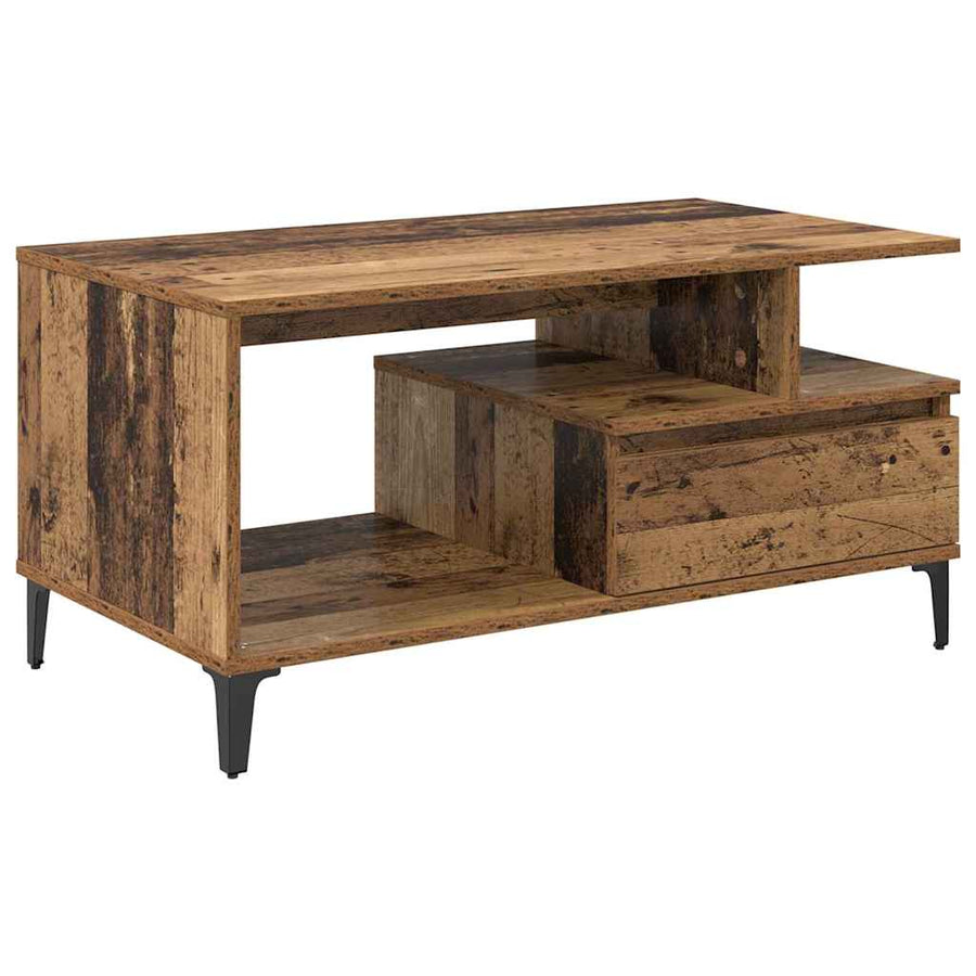 Salontafel met lade Oud Hout 90 x 49 x 45 cm Bewerkt hout
