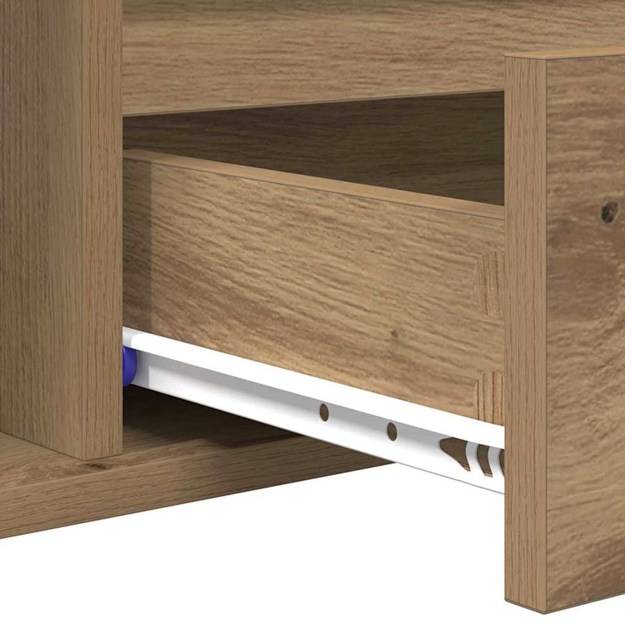 Salontafel met lade Artisan Eiken 90 x 49 x 45 cm Bewerkt hout