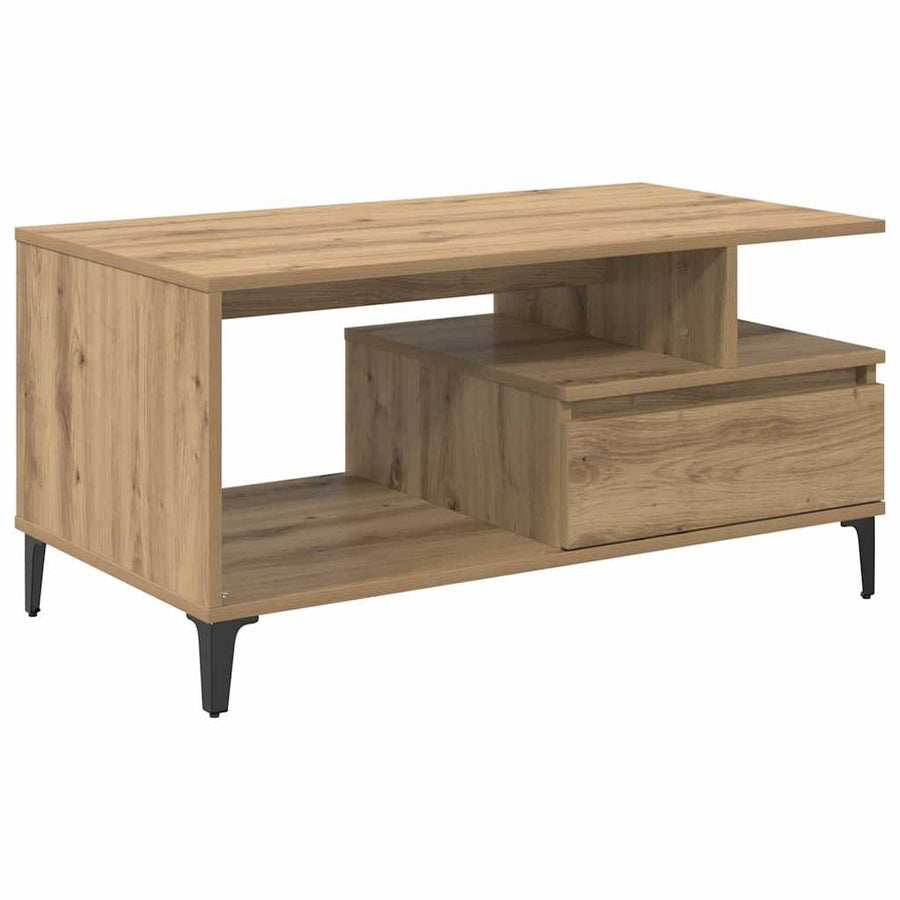 Salontafel met lade Artisan Eiken 90 x 49 x 45 cm Bewerkt hout