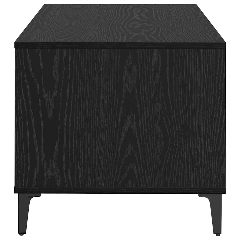 Salontafel met lade Zwart Eiken 90 x 49 x 45 cm Bewerkt hout