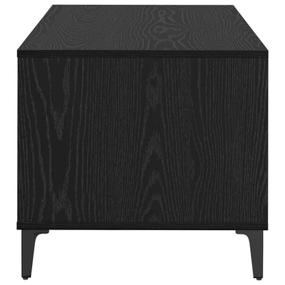 Salontafel met lade Zwart Eiken 90 x 49 x 45 cm Bewerkt hout