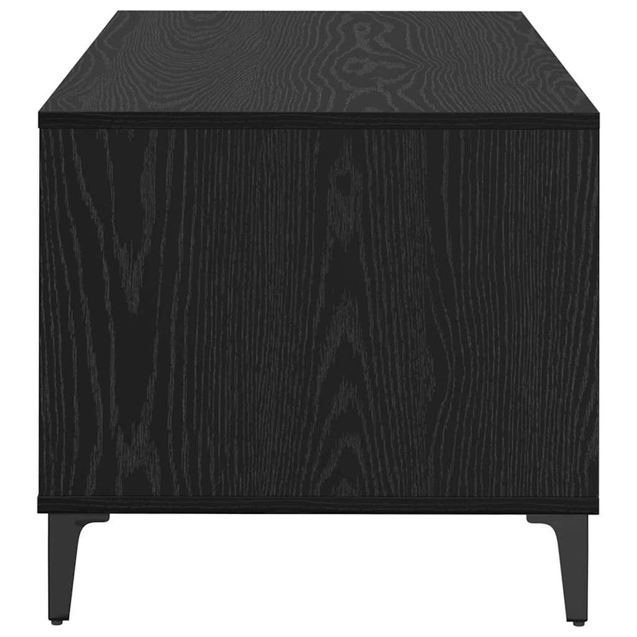 Salontafel met lade Zwart Eiken 90 x 49 x 45 cm Bewerkt hout