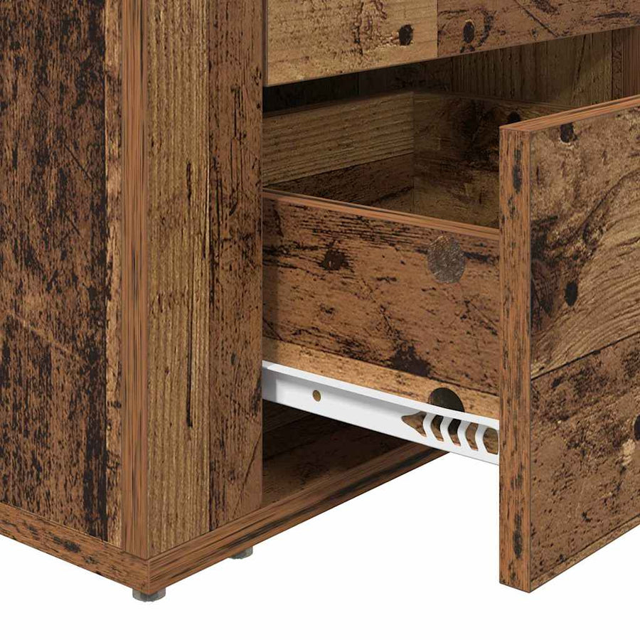 Nachtkastje met lade Oudhout 35 x 50 x 60 cm Bewerkt hout