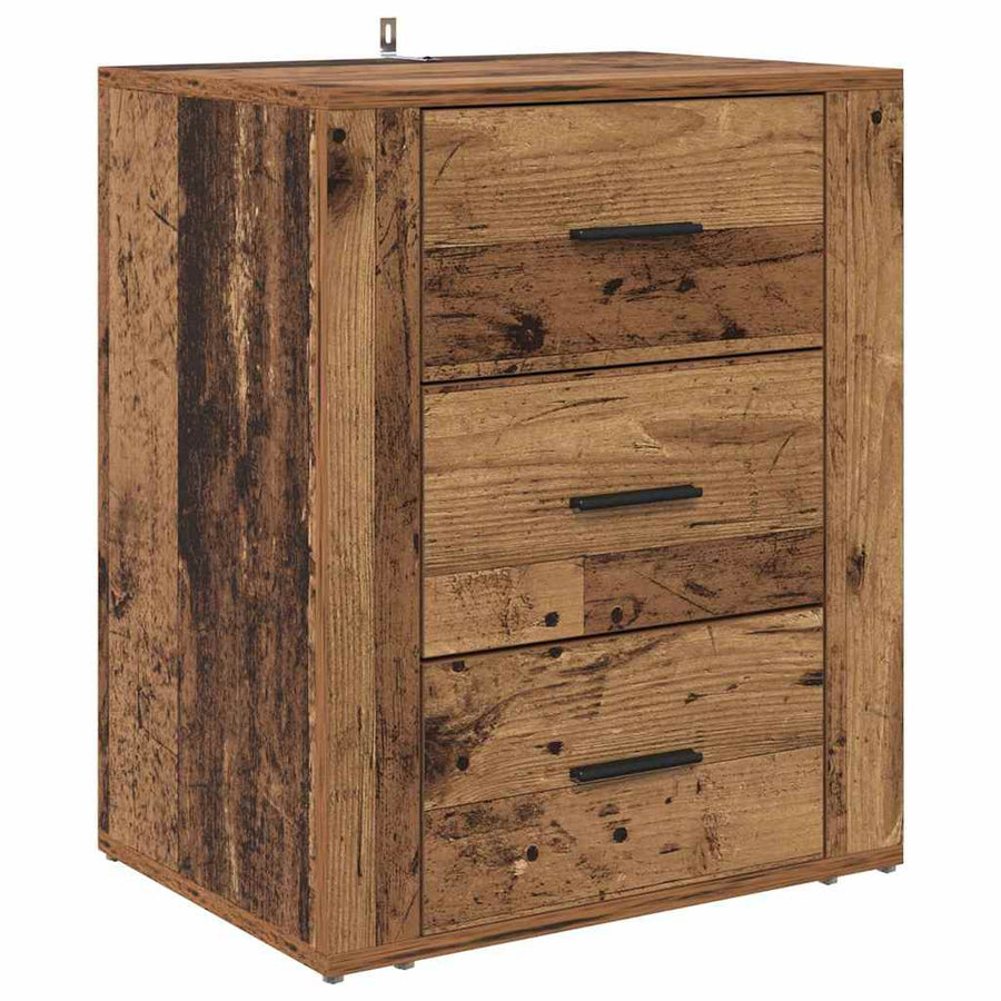 Nachtkastje met lade Oudhout 35 x 50 x 60 cm Bewerkt hout