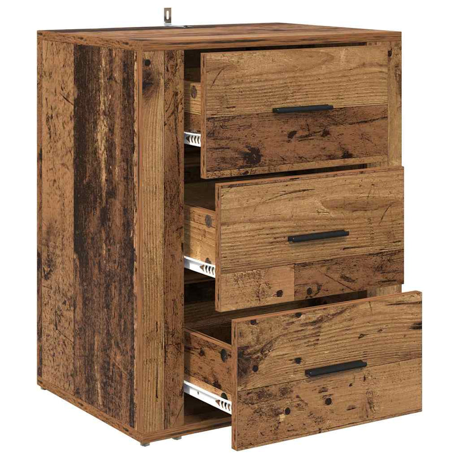 Nachtkastje met lade Oudhout 35 x 50 x 60 cm Bewerkt hout