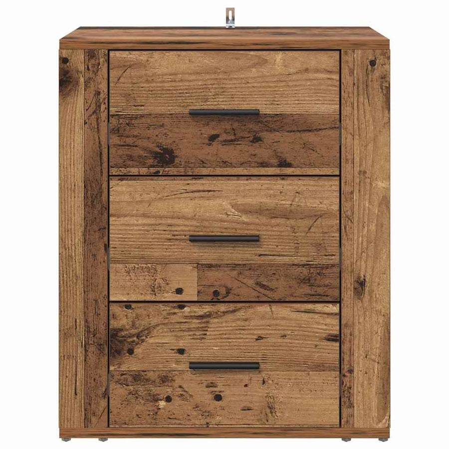Nachtkastje met lade Oudhout 35 x 50 x 60 cm Bewerkt hout