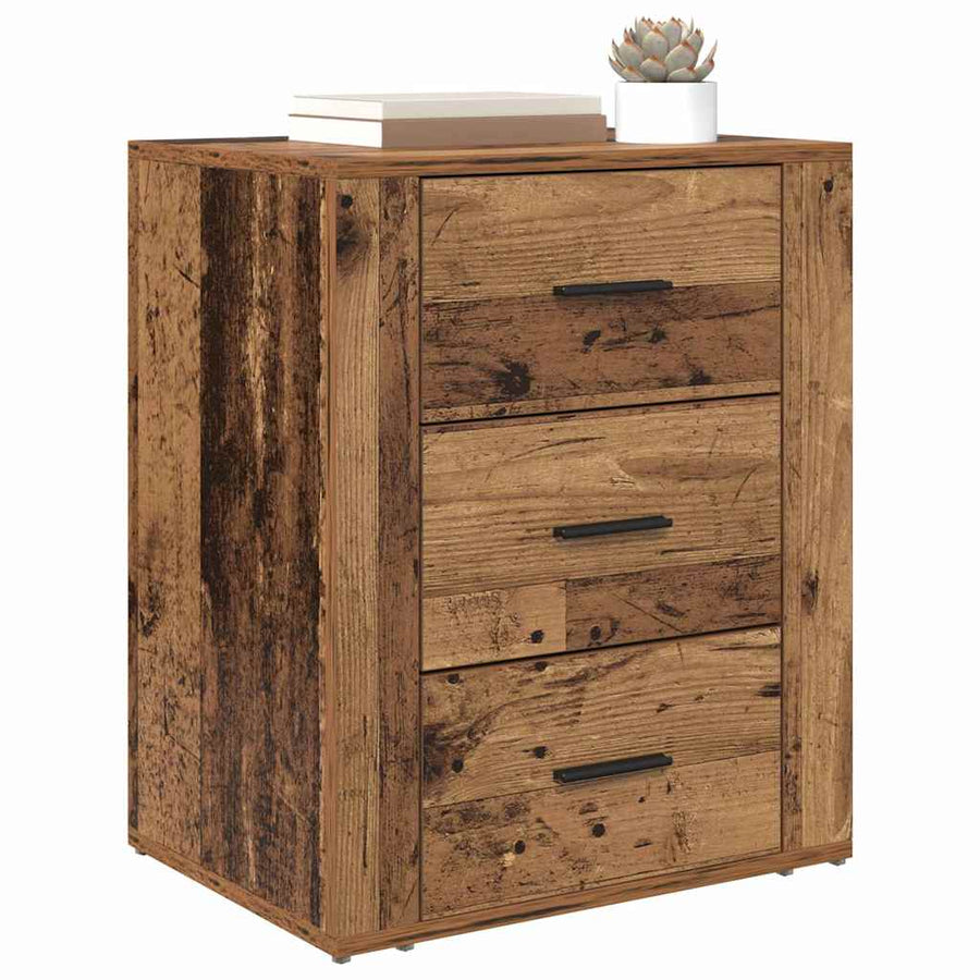 Nachtkastje met lade Oudhout 35 x 50 x 60 cm Bewerkt hout