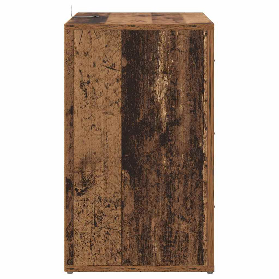 Nachtkastje met lade Oudhout 35 x 50 x 60 cm Bewerkt hout