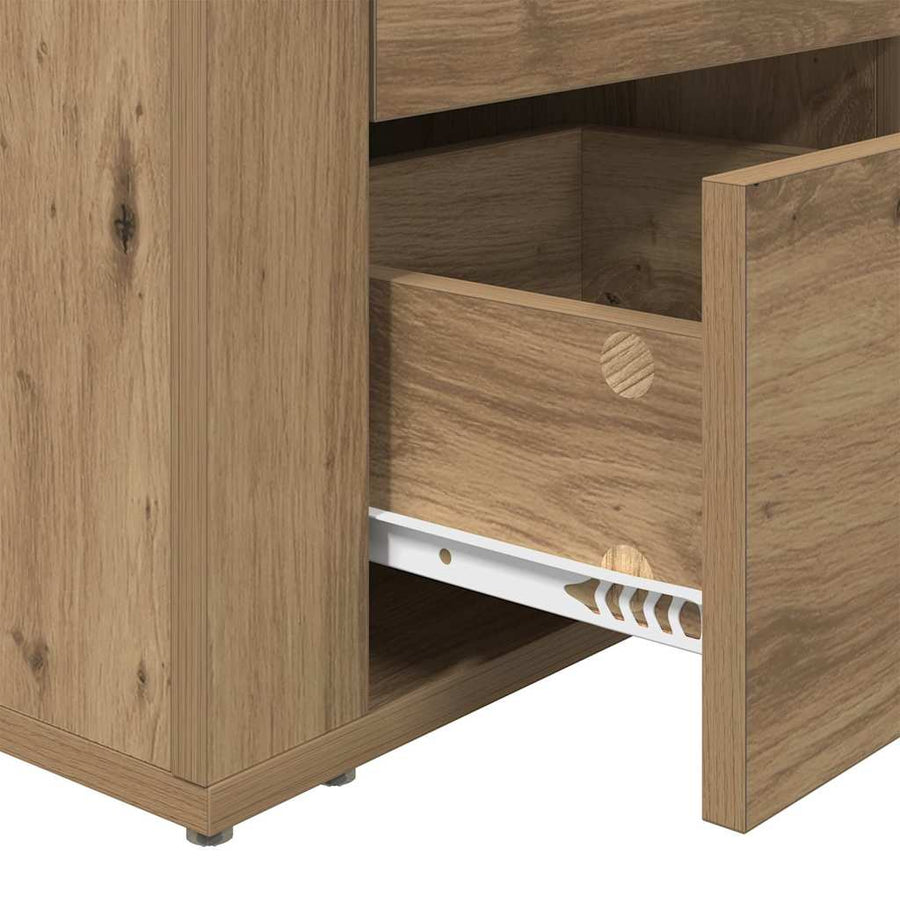 Nachtkastje met lade Artisan Eiken 35 x 50 x 60 cm Bewerkt hout