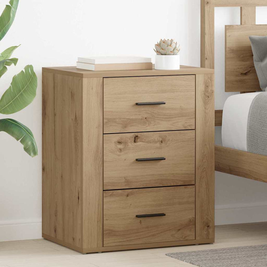 Nachtkastje met lade Artisan Eiken 35 x 50 x 60 cm Bewerkt hout