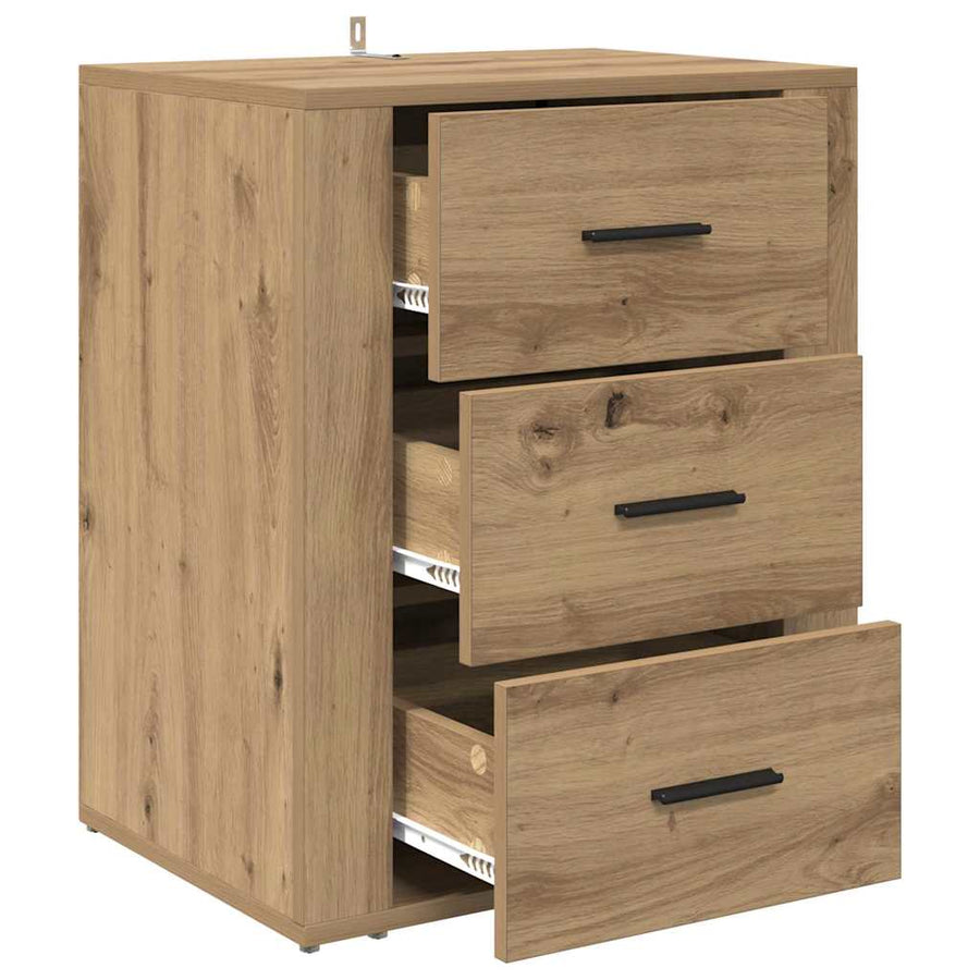 Nachtkastje met lade Artisan Eiken 35 x 50 x 60 cm Bewerkt hout