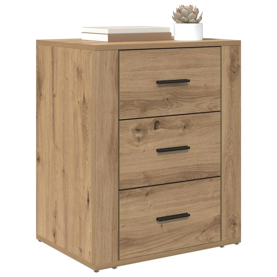 Nachtkastje met lade Artisan Eiken 35 x 50 x 60 cm Bewerkt hout