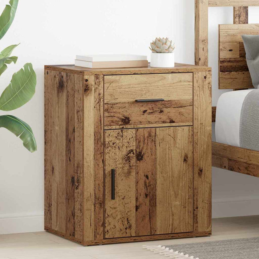 Nachtkastje met lade Oudhout 35 x 50 x 60 cm Bewerkt hout