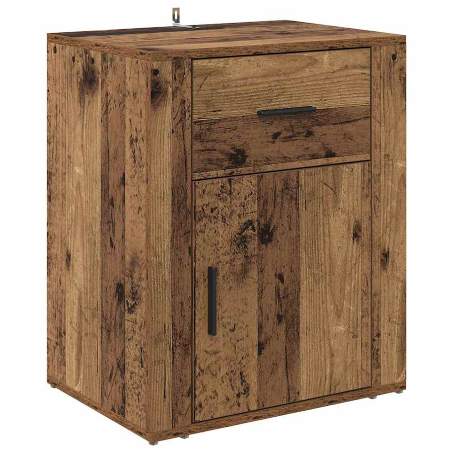 Nachtkastje met lade Oudhout 35 x 50 x 60 cm Bewerkt hout