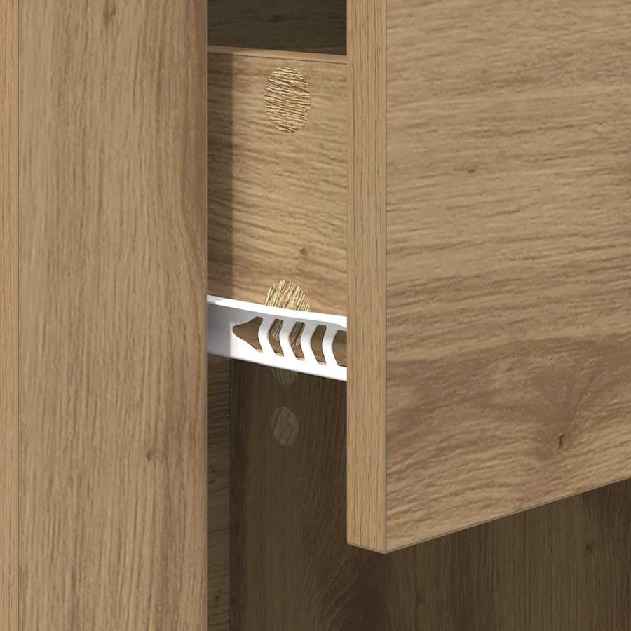 Nachtkastje met lade Artisan Eiken 35 x 50 x 60 cm Bewerkt hout