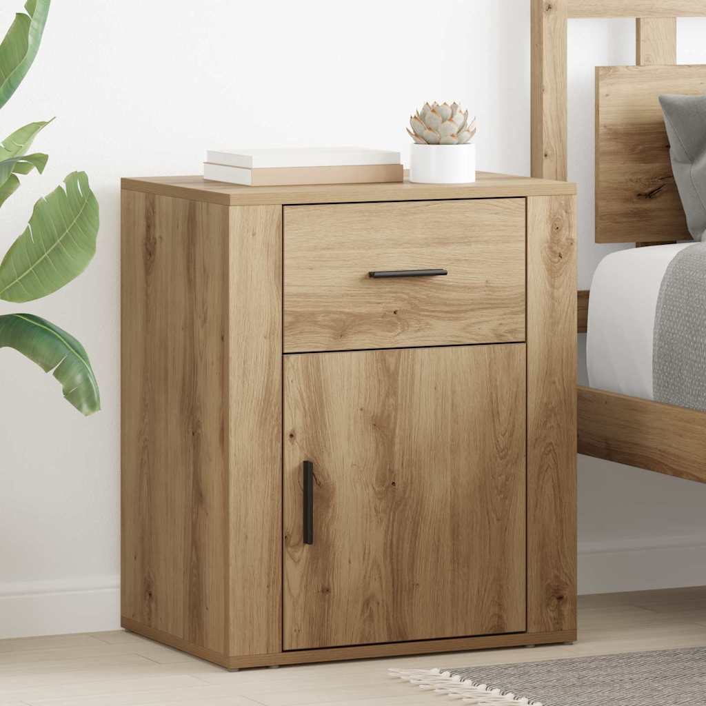 Nachtkastje met lade Artisan Eiken 35 x 50 x 60 cm Bewerkt hout