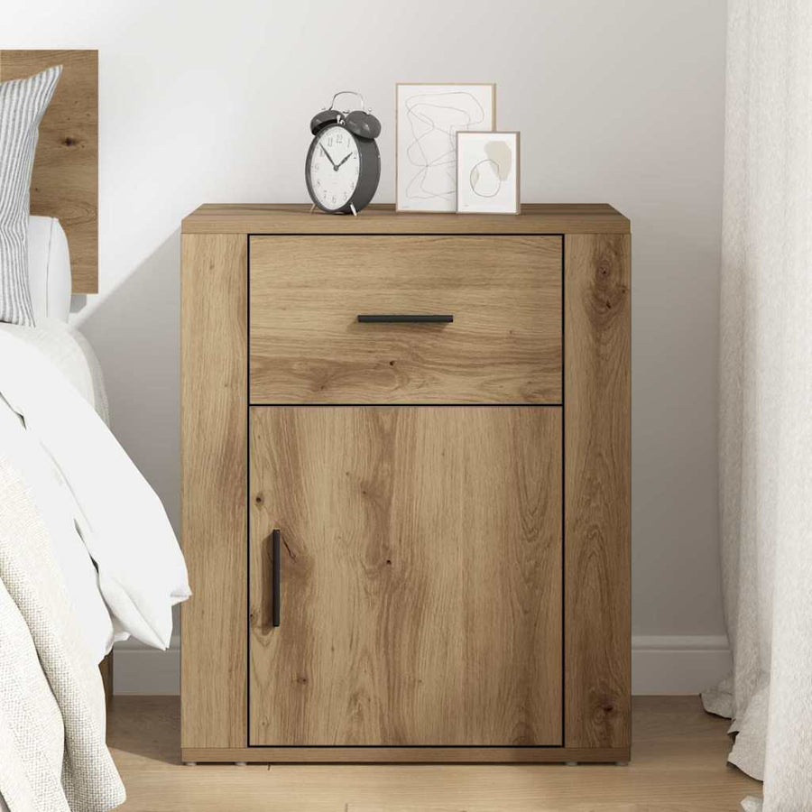 Nachtkastje met lade Artisan Eiken 35 x 50 x 60 cm Bewerkt hout