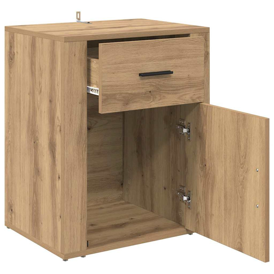 Nachtkastje met lade Artisan Eiken 35 x 50 x 60 cm Bewerkt hout