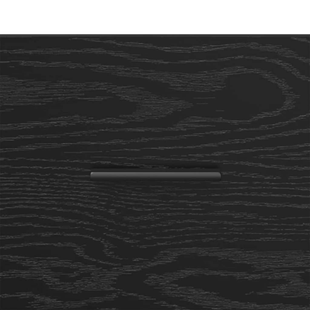 Nachtkastje met lade Zwart eiken 50 x 36 x 60 cm Bewerkt hout