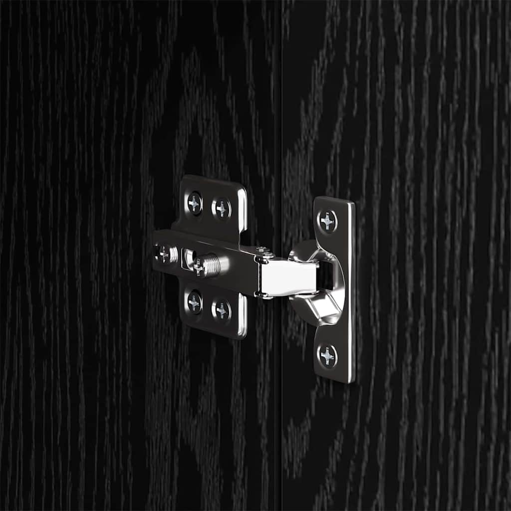 Nachtkastje met lade Zwart eiken 50 x 36 x 60 cm Bewerkt hout