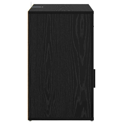 Nachtkastje met lade Zwart eiken 50 x 36 x 60 cm Bewerkt hout