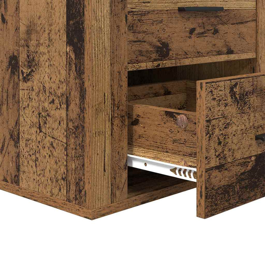 Nachtkastje met lade Oudhout 35 x 50 x 60 cm Bewerkt hout
