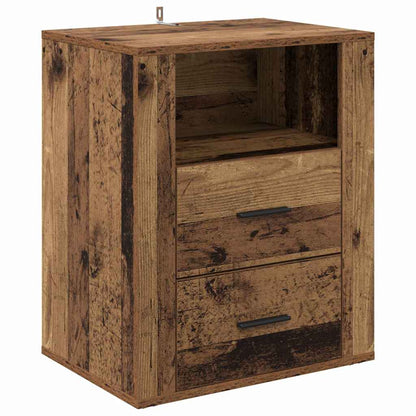 Nachtkastje met lade Oudhout 35 x 50 x 60 cm Bewerkt hout