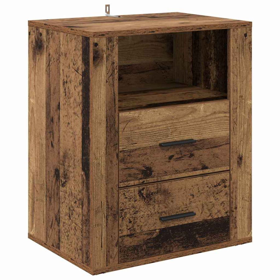 Nachtkastje met lade Oudhout 35 x 50 x 60 cm Bewerkt hout
