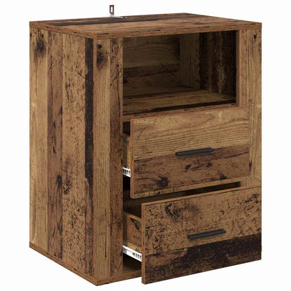 Nachtkastje met lade Oudhout 35 x 50 x 60 cm Bewerkt hout