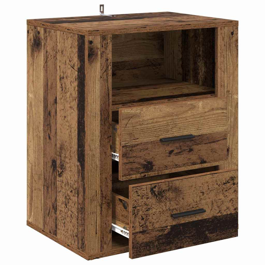 Nachtkastje met lade Oudhout 35 x 50 x 60 cm Bewerkt hout
