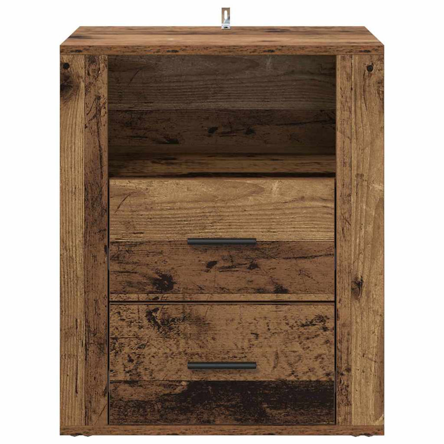 Nachtkastje met lade Oudhout 35 x 50 x 60 cm Bewerkt hout