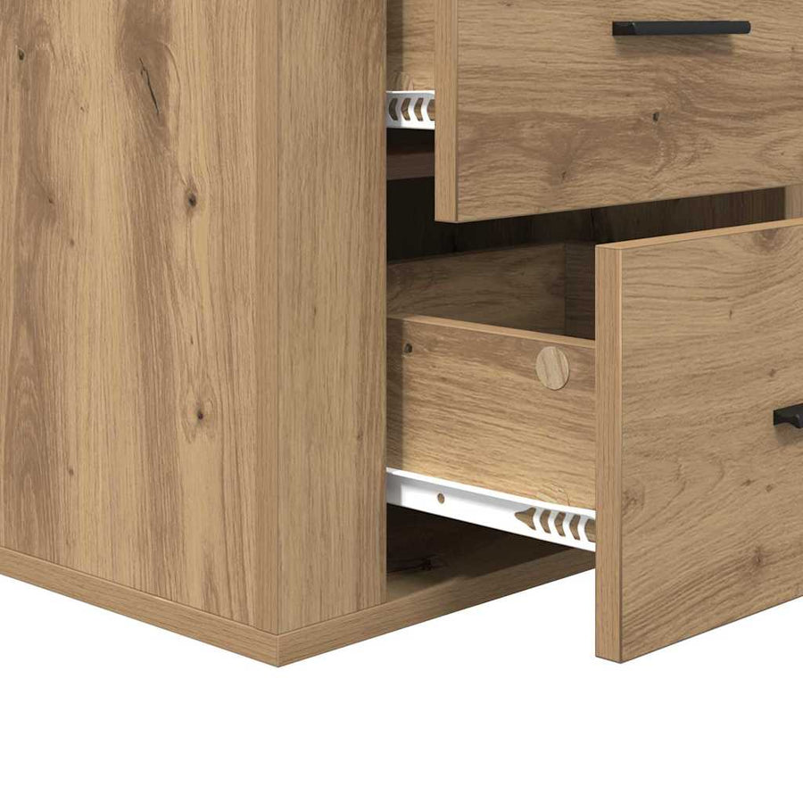 Nachtkastje met lade Artisan Eiken 35 x 50 x 60 cm Bewerkt hout