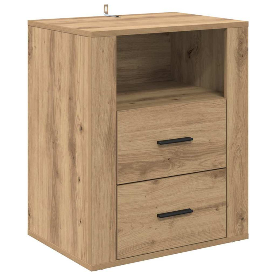 Nachtkastje met lade Artisan Eiken 35 x 50 x 60 cm Bewerkt hout