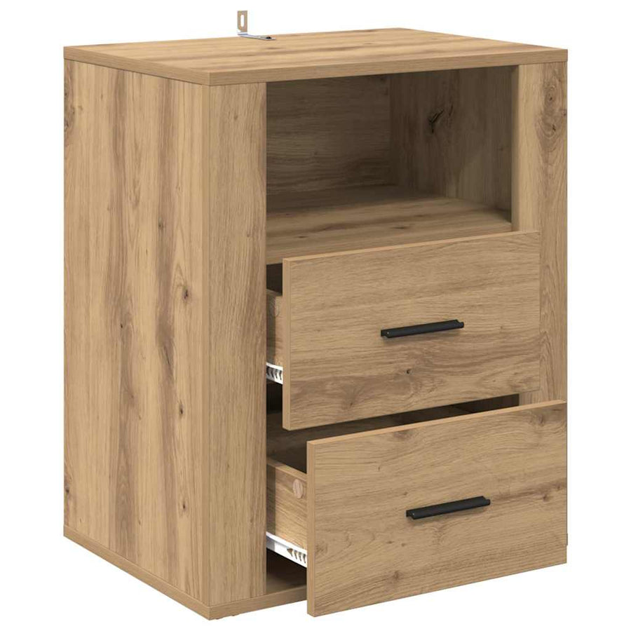 Nachtkastje met lade Artisan Eiken 35 x 50 x 60 cm Bewerkt hout