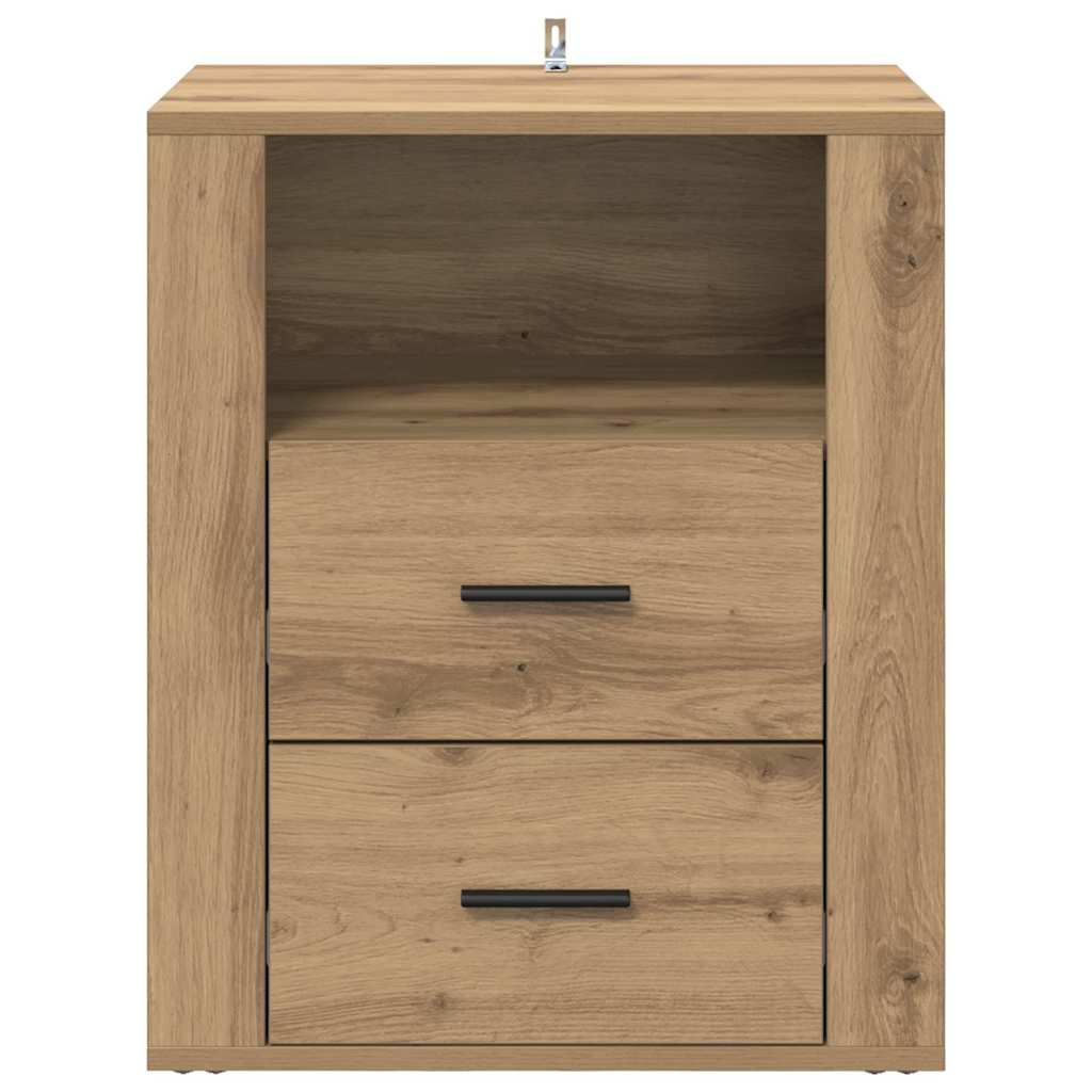 Nachtkastje met lade Artisan Eiken 35 x 50 x 60 cm Bewerkt hout