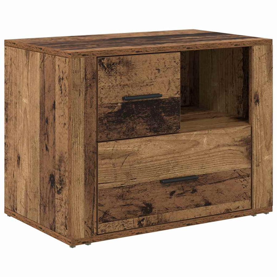 Nachtkastje met lade Oudhout 35 x 60 x 50 cm Bewerkt hout