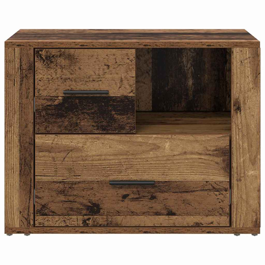 Nachtkastje met lade Oudhout 35 x 60 x 50 cm Bewerkt hout