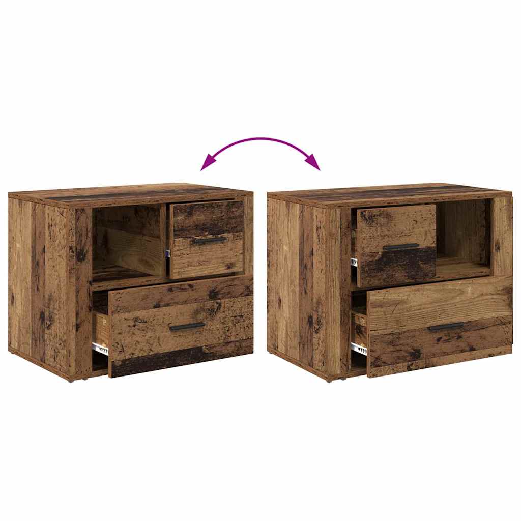 Nachtkastje met lade Oudhout 35 x 60 x 50 cm Bewerkt hout