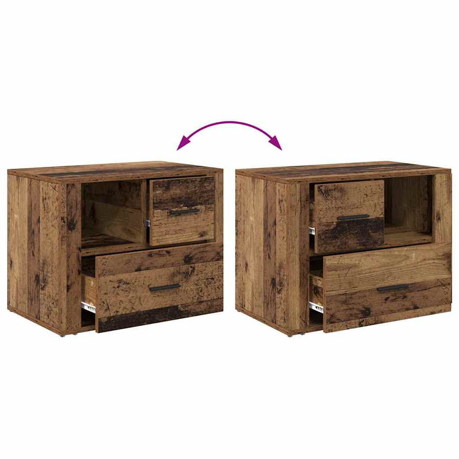 Nachtkastje met lade Oudhout 35 x 60 x 50 cm Bewerkt hout