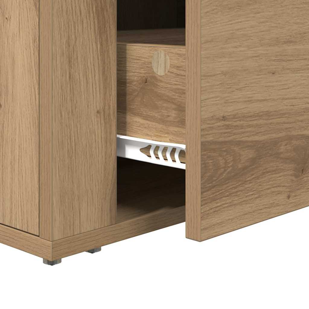 Nachtkastje met lade Artisan Eiken 35 x 60 x 50 cm Bewerkt hout