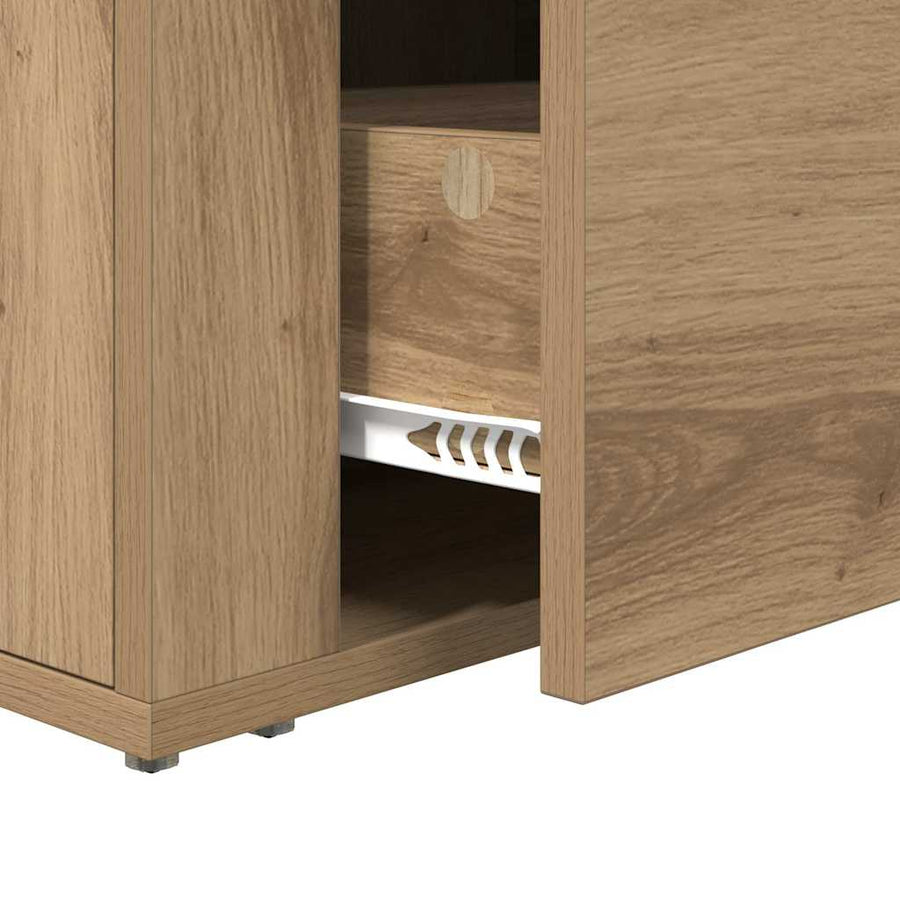 Nachtkastje met lade Artisan Eiken 35 x 60 x 50 cm Bewerkt hout