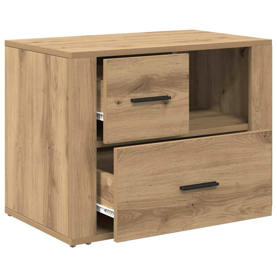 Nachtkastje met lade Artisan Eiken 35 x 60 x 50 cm Bewerkt hout