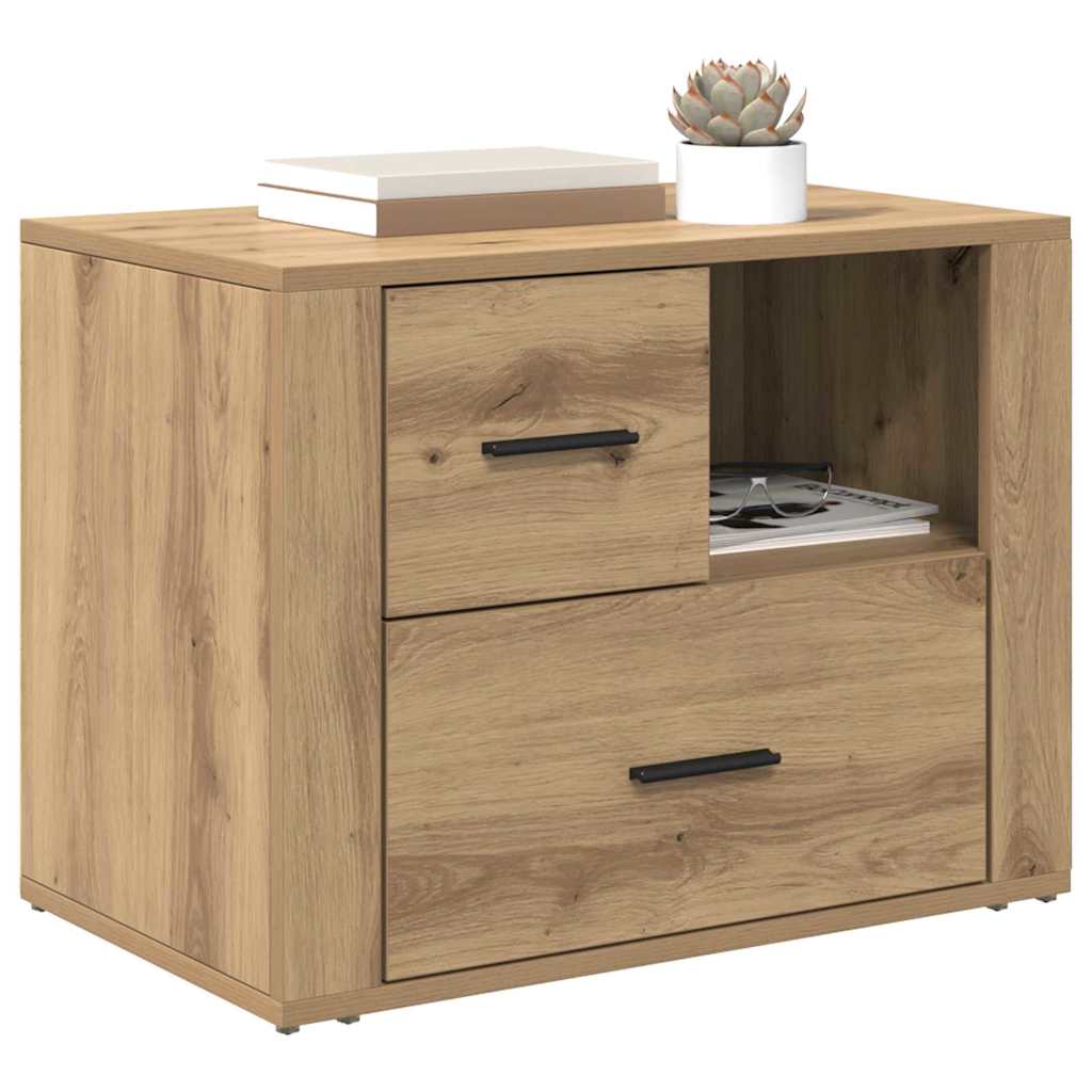 Nachtkastje met lade Artisan Eiken 35 x 60 x 50 cm Bewerkt hout