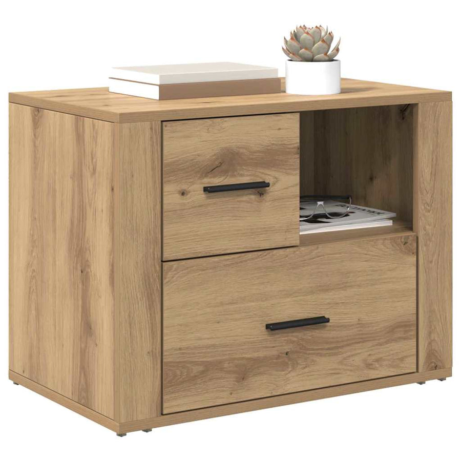Nachtkastje met lade Artisan Eiken 35 x 60 x 50 cm Bewerkt hout