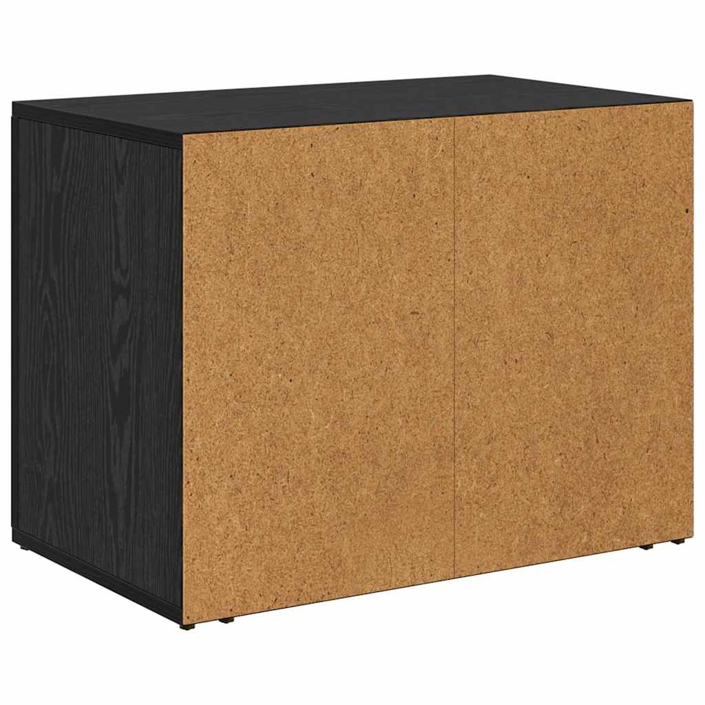 Nachtkastje met lade Zwart Eiken 35 x 60 x 50 cm Bewerkt hout