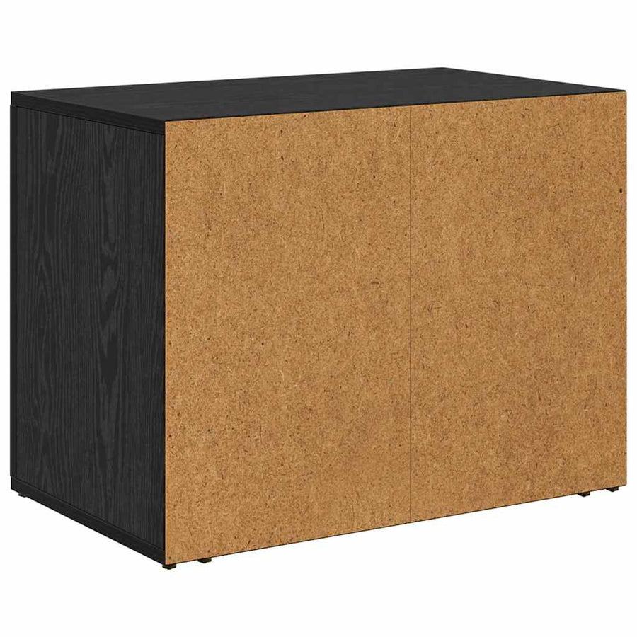 Nachtkastje met lade Zwart Eiken 35 x 60 x 50 cm Bewerkt hout