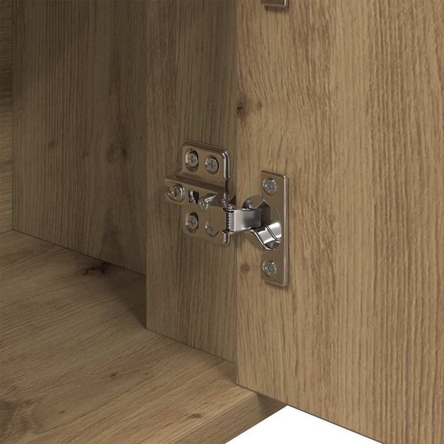 Dressoir artisanaal eikenkleurig 80 x 30 x 60 cm Bewerkt hout